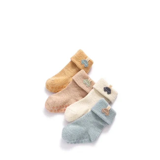 Wholesale Custom Children Baby Kids Unisex Non Slip Bci Cotton Polyester Socks