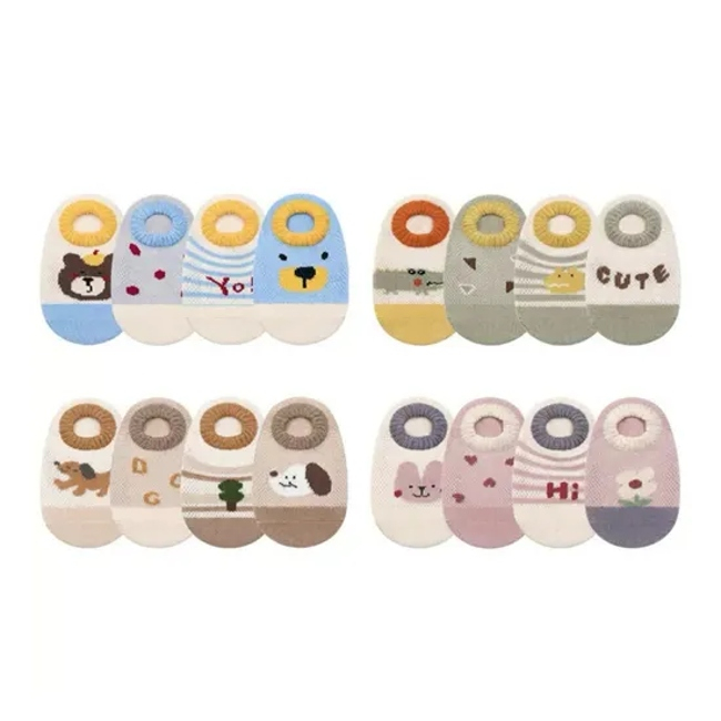 Wholesale Anti Slip Custom Cartoon Children Ankle Sock % Cotton Kids Net Socks Short Casual Socks for Baby