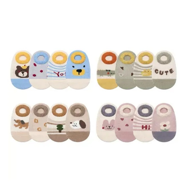Sock Shoes Baby Boy Rubber Sole Summer Skidders Infant Toddler Breathable New Kids Cotton Sock Shoes