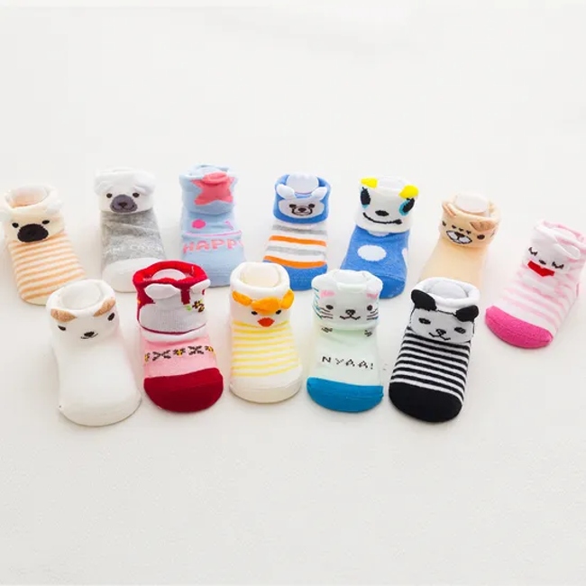 Lace Cotton Baby Animals Newborn High Elastic Happy Design Shoe Socks