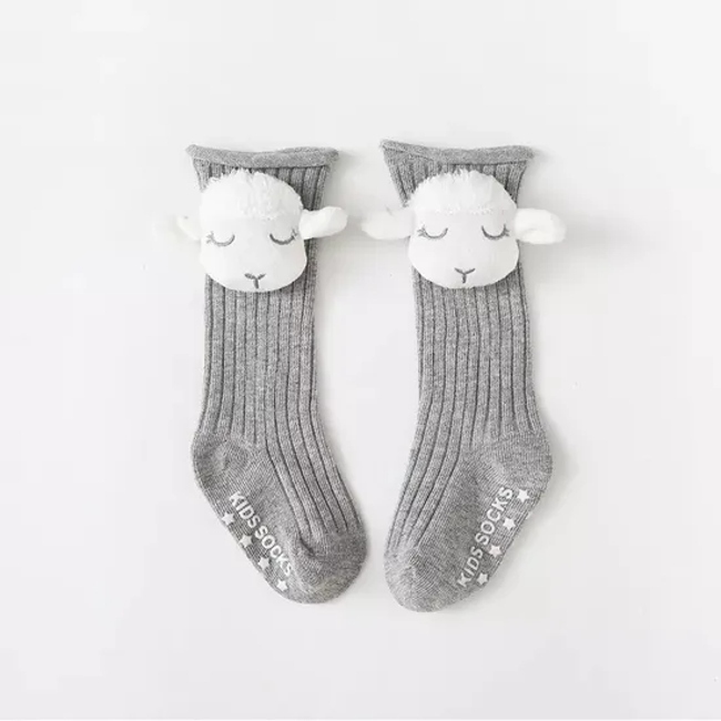 Cute Cartoon Sheep Doll Baby Stockings Anti Slip Soles Floor Breathable Cotton Baby Long Socks