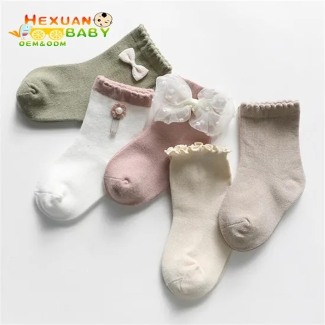 Unisex Cute Pattern Summer Baby Socks Soft Thick Organic Cotton Infant Toddler Grow Warm Crew Socks Pairs Pack