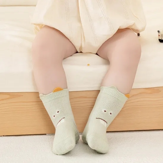 Wholesale Breathable Cartoon Kids Net Sock % Cotton Thin Children Anti Slip Baby Crew Socks