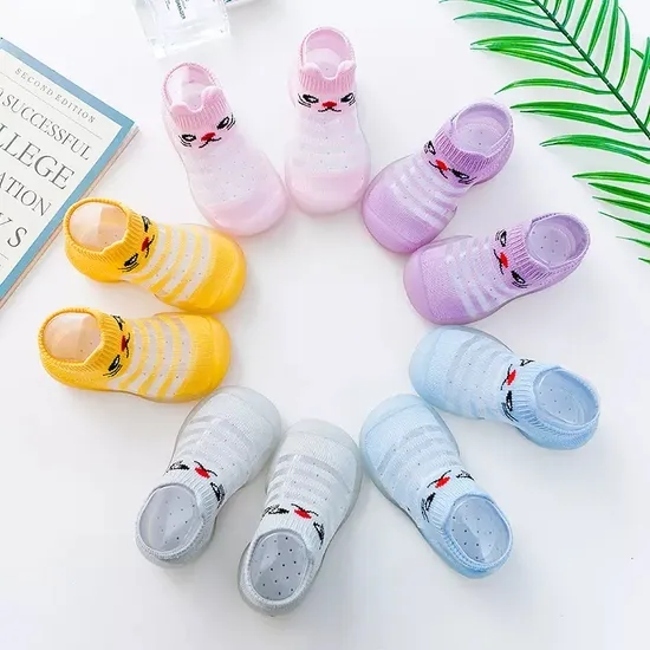 Toddlers Shoes Socks Soft Children Anti Skid Floor Socks Baby Cartoon Rubber Soles Cotton