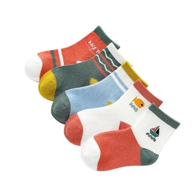 Custom Logo Monkey Dinosaur Panda Fox Pig Animal Cartoon Cute Baby Socks Children′s Socks