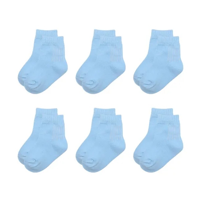 Colorful Style Plain Thin Funny Pattern Baby Blue Slip Resistant Dress Socks Gift Set