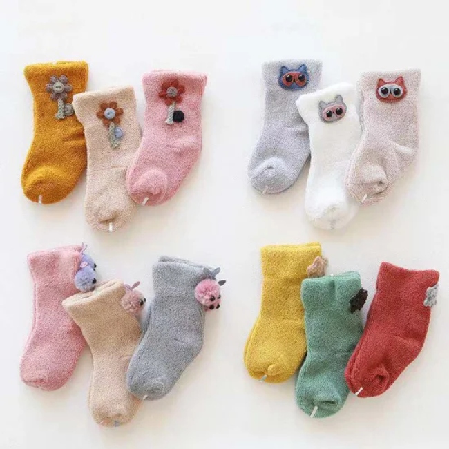 Multi Color Unisex Baby Kids Custom Wholesale Cotton Novelty Plush Toy Socks