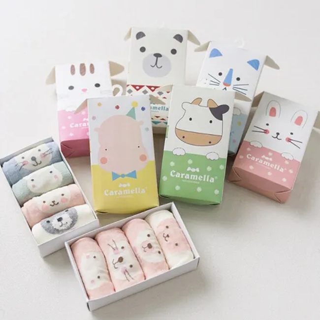 High Quality Custom Design Cheap Cute Animal Pairs Box Set Cotton Baby Socks