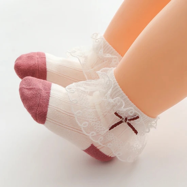 Custom Wholesale Baby Kids Cotton Breathable Girls Lovely Cute Socks