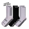 OEM Fashion Custom Logo Anti Slip Cotton Crew Non Slip Dance Yoga Pilates Grip Socks for Women