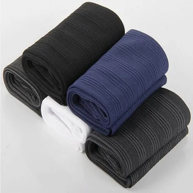 Business Men Casual Adults Knitted Solid Breathable Dress Crew Socks