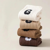 Custom Logo High Quality Crew Jacquard Breathable Women Striped Cotton Socks