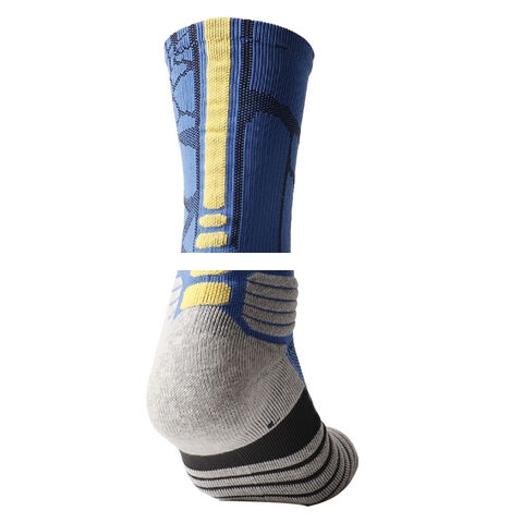 Hot sale Medium length thick terry jacquard shock absorbing sports socks exercise workout running