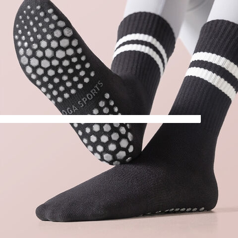 Cotton Women Compression Fashion Breathable Custom Non Slip Anti Slip Pilates Crew Grip Yoga Socks