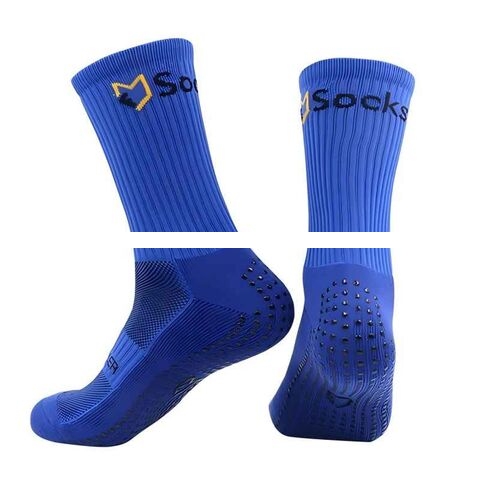 Factory Wholesale High Quality Cotton Nylon Football Soccer Socks Anti Slip Grip Socks Men Breathable Crew Sports Socks