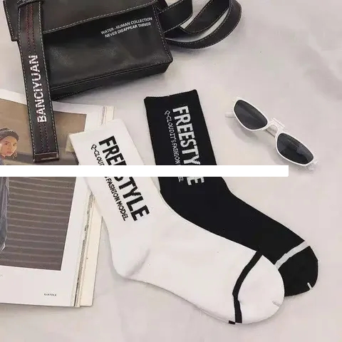 High quality socks blank white black acrylic crew sock breathable socks unisex
