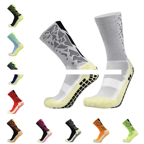 Wholesale Crew Custom Performance Sports Soccer Tape Design Grip Socks Pink Anti Slip Football Socks For Men Women