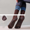 Factory stock long yoga socks non slip breathable high quality cotton dark five finger socks striped Pilates socks women