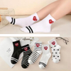 Striped Spot Style Knitting Breathable Cute Solid Colour Crew Women s Socks Sports Socks For Home Office