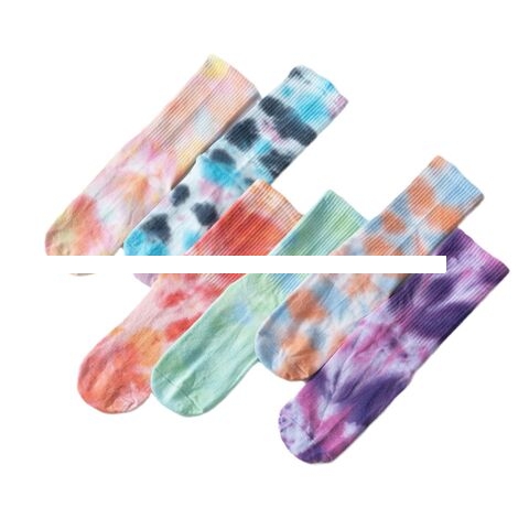 Hot sale Tie Dyed Long Versatile Colorful Moisture wicking Power Running Socks