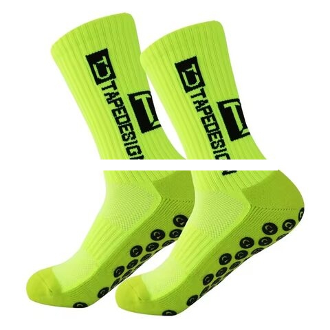 Wholesale Pink Purple Tape Design Grip Socks Anti Slip Football Socks