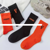 OEM Designer Casual Jacquard Knitted Letter Wholesale Crew Cotton Brands Funny Sports Terry Custom Socks Men With Logo
