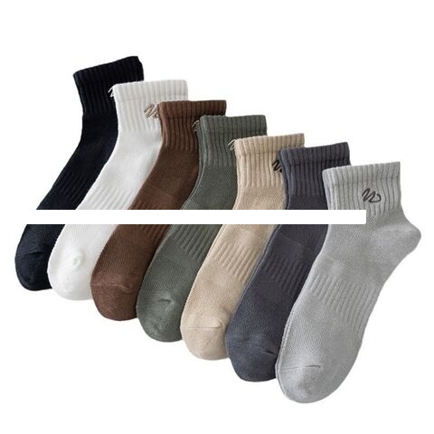 Wholesale Winter Top Quality Combed Cotton Sport Ankle Socks Custom Jacquard Embroidery Design Socks