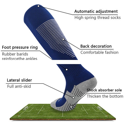 High Quality Custom Made Logo Football Socks Breathable Thick Towel Bottom Stockings for Daily Wear Long Length