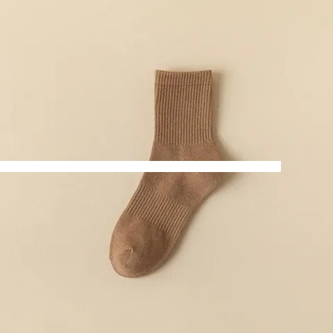 Wholesale custom logo cotton socks ribbed solid color men crew sport socks