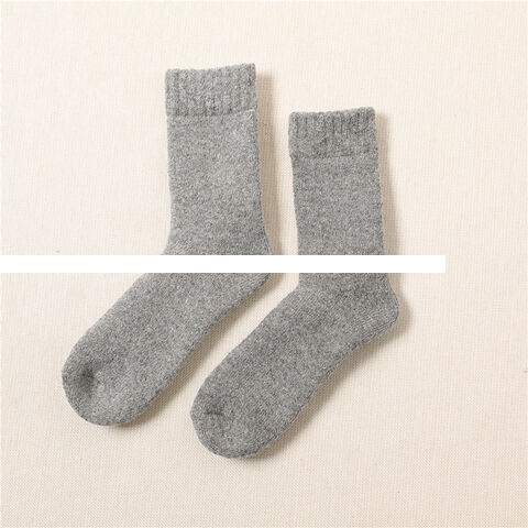 Men s wool mid tube plush thickened heating and warm loop socks super thick cotton socks