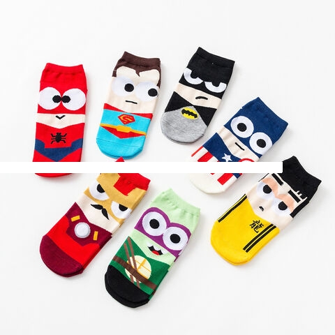 Men s cartoon cute Superman shallow mouth invisible socks