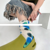 Summer Color Tie Dye Gradient Thick Thread Cotton Sports Socks Double Needle Breathable Custom Logo Socks