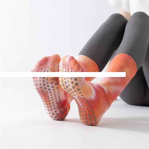 Factory Direct Tie Dye Long Clear Fresh Air Yoga Sports Socks Anti slip Absorbent Women s Socks Custom Logo Socks