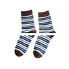 Men s plush cotton socks, double needle striped color blocking casual sports mid length socks
