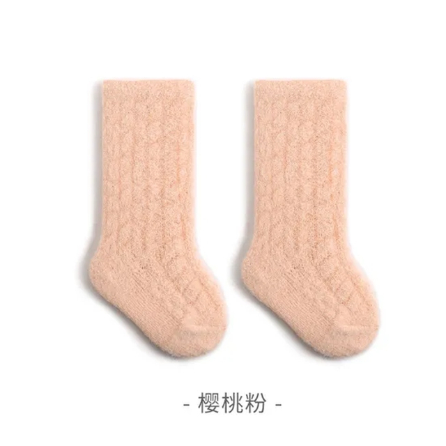 Newborn Baby Socks Autumn and Winter Thickened and Padded Warm Baby Socks Mink Velvet Men′s and Women′s Children′s Medium and High Socks