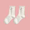 White Socks Women′s Medium Spring and Summer Thin High-Value Cute Lace Japanese Jk Simple Thigh High Socks