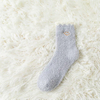 Autumn and Winter New Coral Velvet Socks Women′s MID-Calf Socks Smiley Embroidery Thickened Home Floor Socks Towel Socks