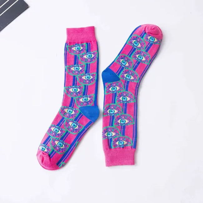Personalized Jacquard Women′s Socks Fashionable Hundreds of Long Socks Ins Tide Niche Socks Sweat Absorbent Permeable Cotton Socks