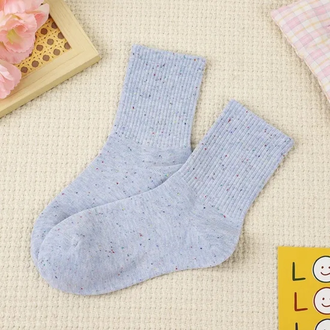 Autumn and Winter DOT Yarn Socks Women Sweet Thickened Warm MID-Calf Socks Stacked Socks MID-Calf Socks