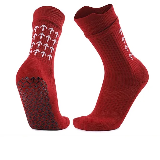 Custom Made Terry Bottom Compression Socks Athletic Anti-Slip Grip Football Socks Short Sports Soccer Socks