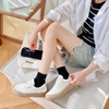 Mesh Socks Cartoon Socks Black and White Bunny Stereo Ears Underfoot Letters New Women′s Socks Cotton Socks