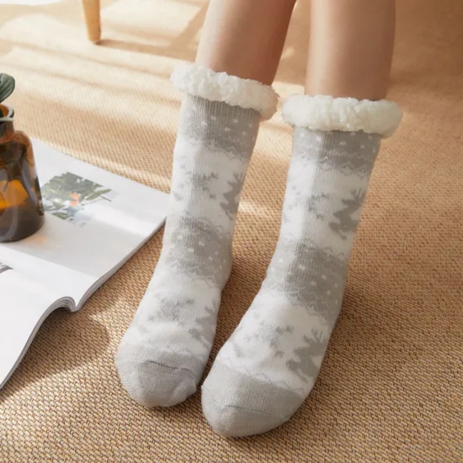 Christmas Socks Women′s Floor Socks Adult Padded Snow Socks Sleep Socks Leg Covers Carpet Socks Covers Slipper Socks