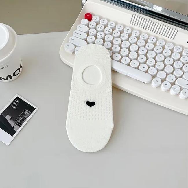 Summer Mesh Women′s Socks Sweat Absorbent Breathable Love Small Fresh Boat Socks Invisible Socks Shallow Cotton Socks