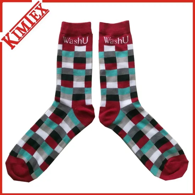 Wholesale Custom Combed Cotton Happy Crazy Stripe Business Dress Crew Men Socks