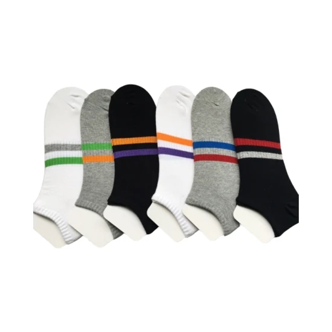 Summer Anti Bacterial Mens Colorful Short Basic Casual Breathable Cool Cotton Stripe Block Trainer Liner Socks