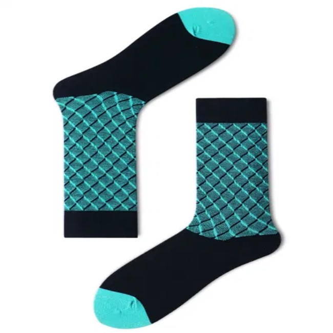 British Gentleman Diamond Crew Socks Male for All Season