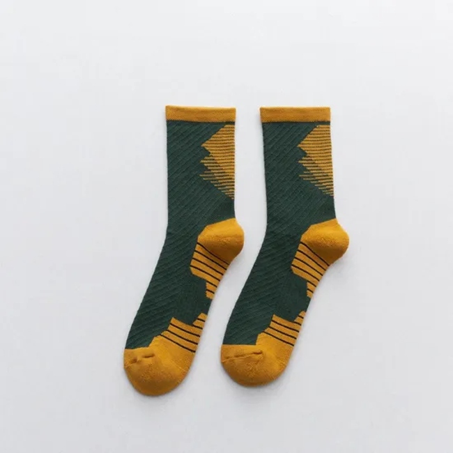 High Quality Geometric Pattern Winter Thick Warm Socks for Men MID Tube Crew Towel Terry Foot Sports Socks Cotton Socks
