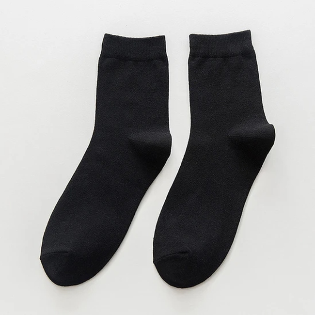 Autumn Winter Large Size 10o% Cotton White Black Gray Work Long Men′s Grip Socks