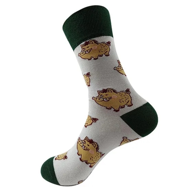 Wholesale Good Quality Custom Logo Men and Women Colorful 100%Cotton Dress Tube Happy Crew Fruit Sock
