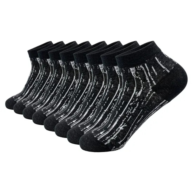 Very Soft Strong Custom Silk Hemp Bamboo Black White Ankle Business Thin Socks with Certificated for Adult Unisex Men Dress